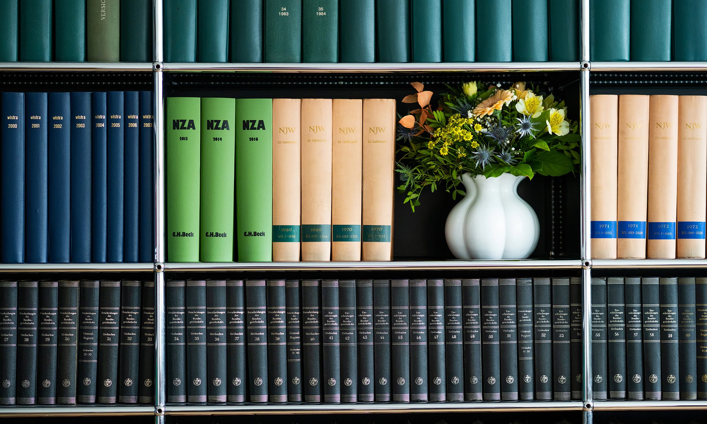Putzo Früh Kollegen – Rechtsanwälte Fachanwälte Notar – Leistungsspektrum, Bücher im Regal